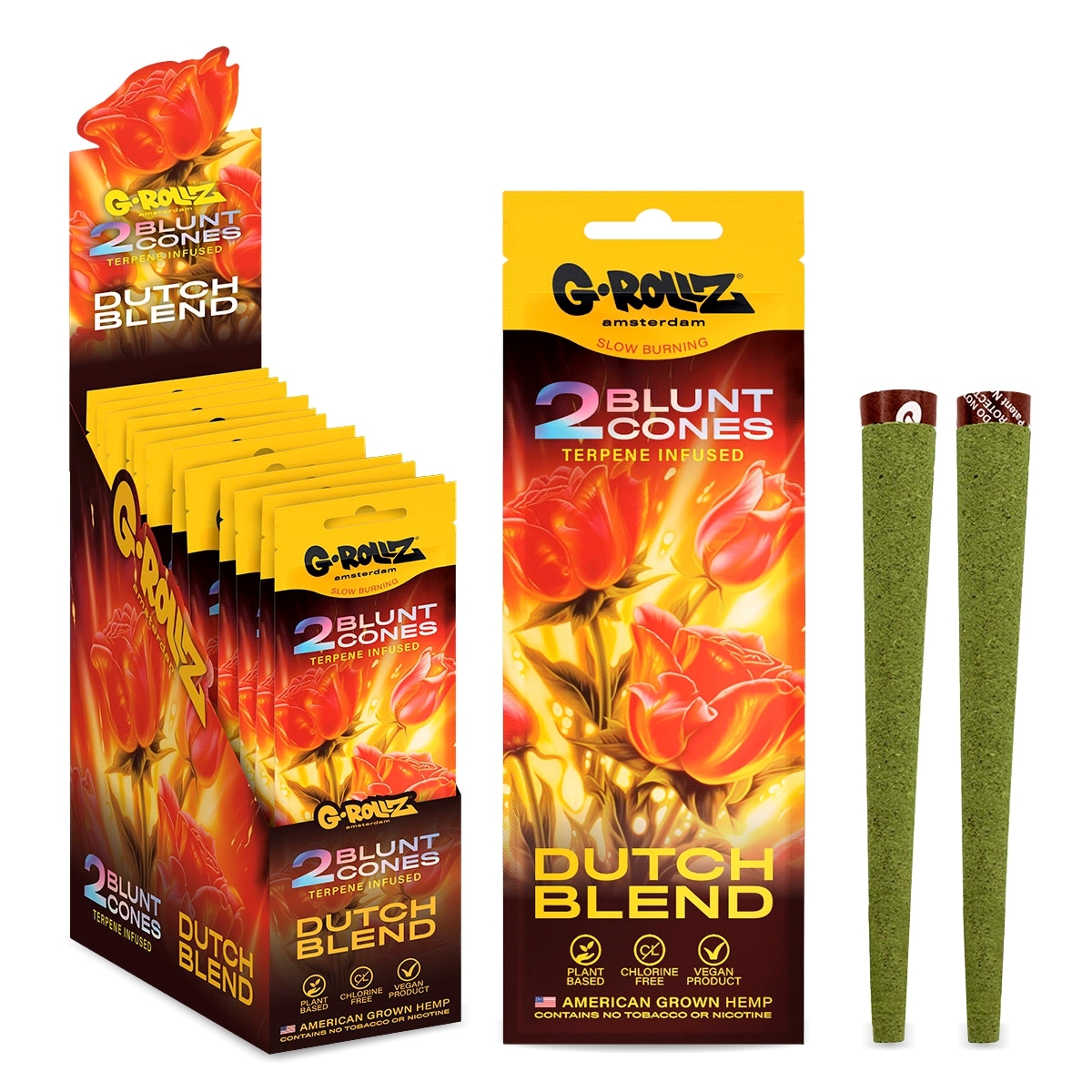 G-Rollz - Dutch Blend - Terpene Infused Cones (Bag) - 12er Display