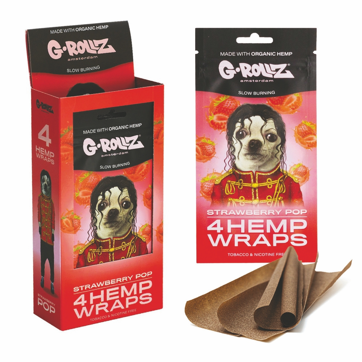 G-Rollz - Strawberry Pop - Hemp Wraps - 15er Display