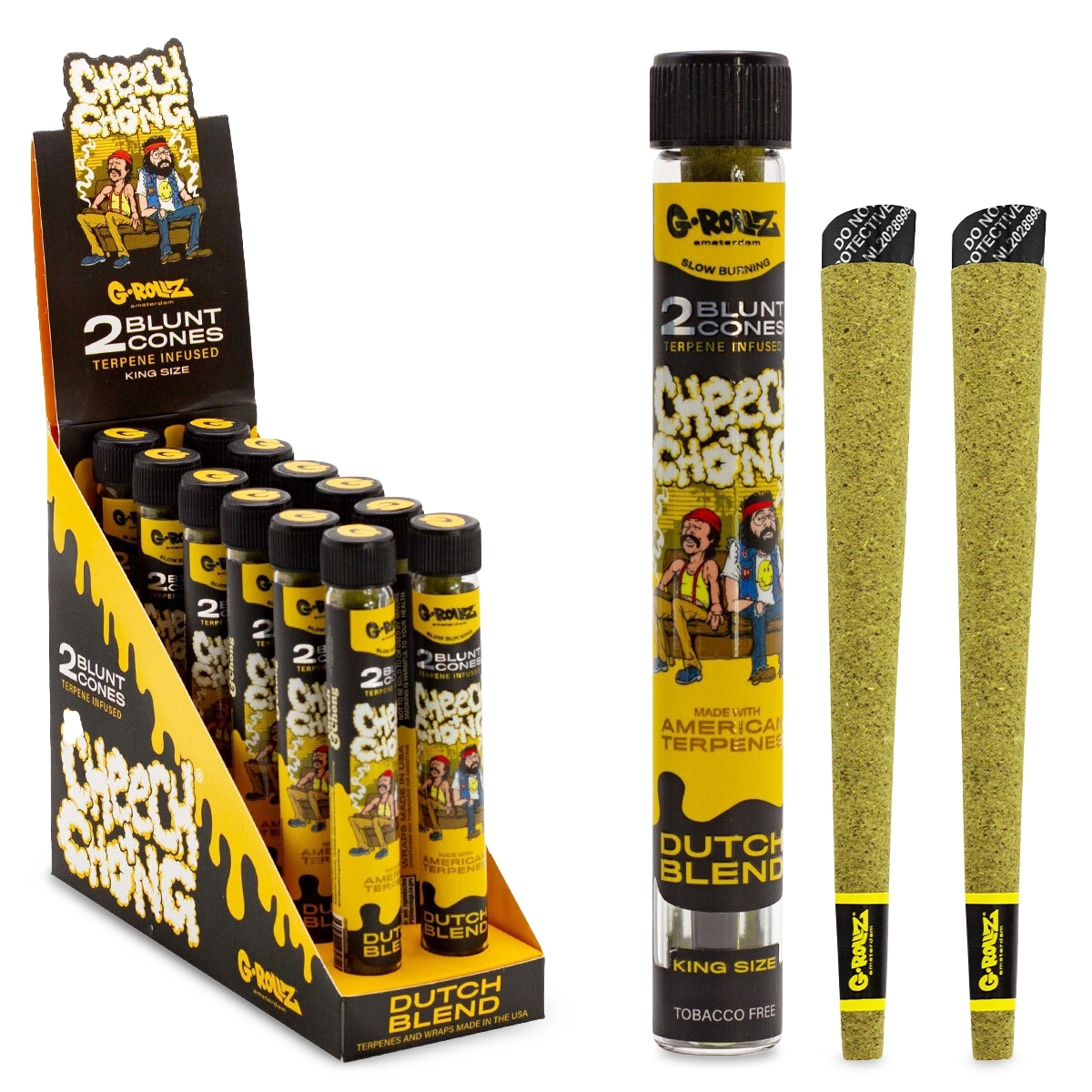 G-Rollz - Cheech & Chong(TM)- Dutch Blend - Terpene Infused Cones - 12er Display