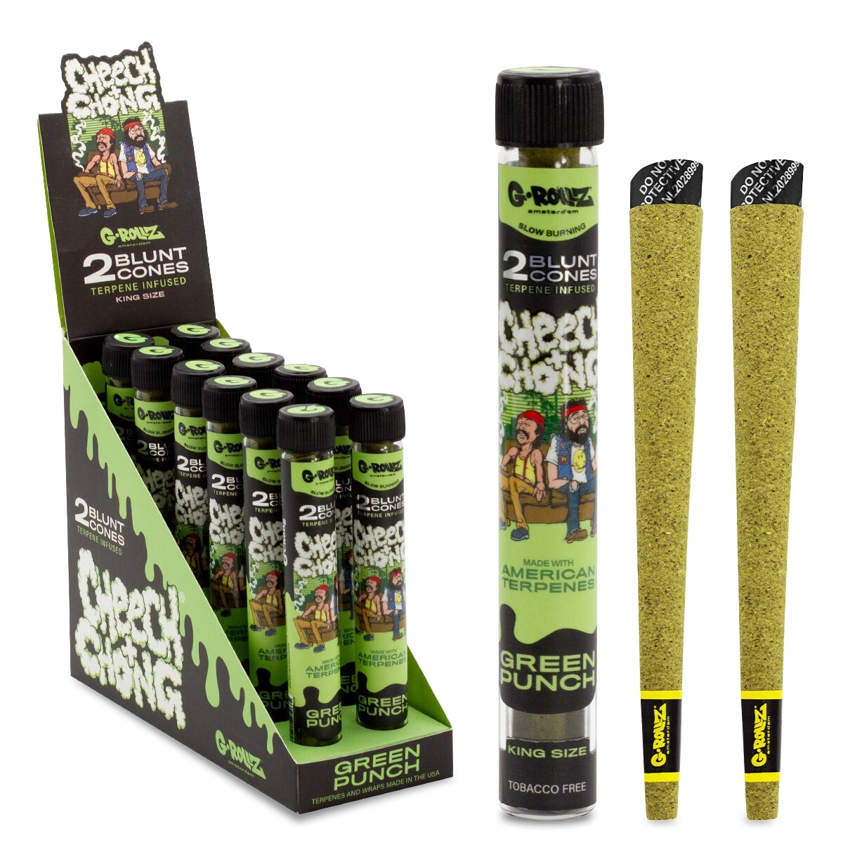 G-Rollz - Cheech & Chong(TM)- Green Punch - Terpene Infused Cones - 12er Display