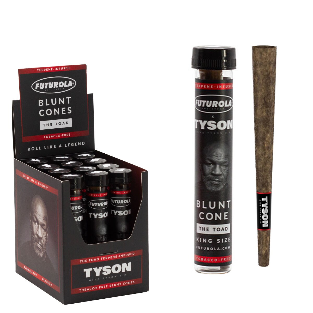 Futurola - Tyson 2.0 - The Toad - Terpene Infused Cones - 12er Display