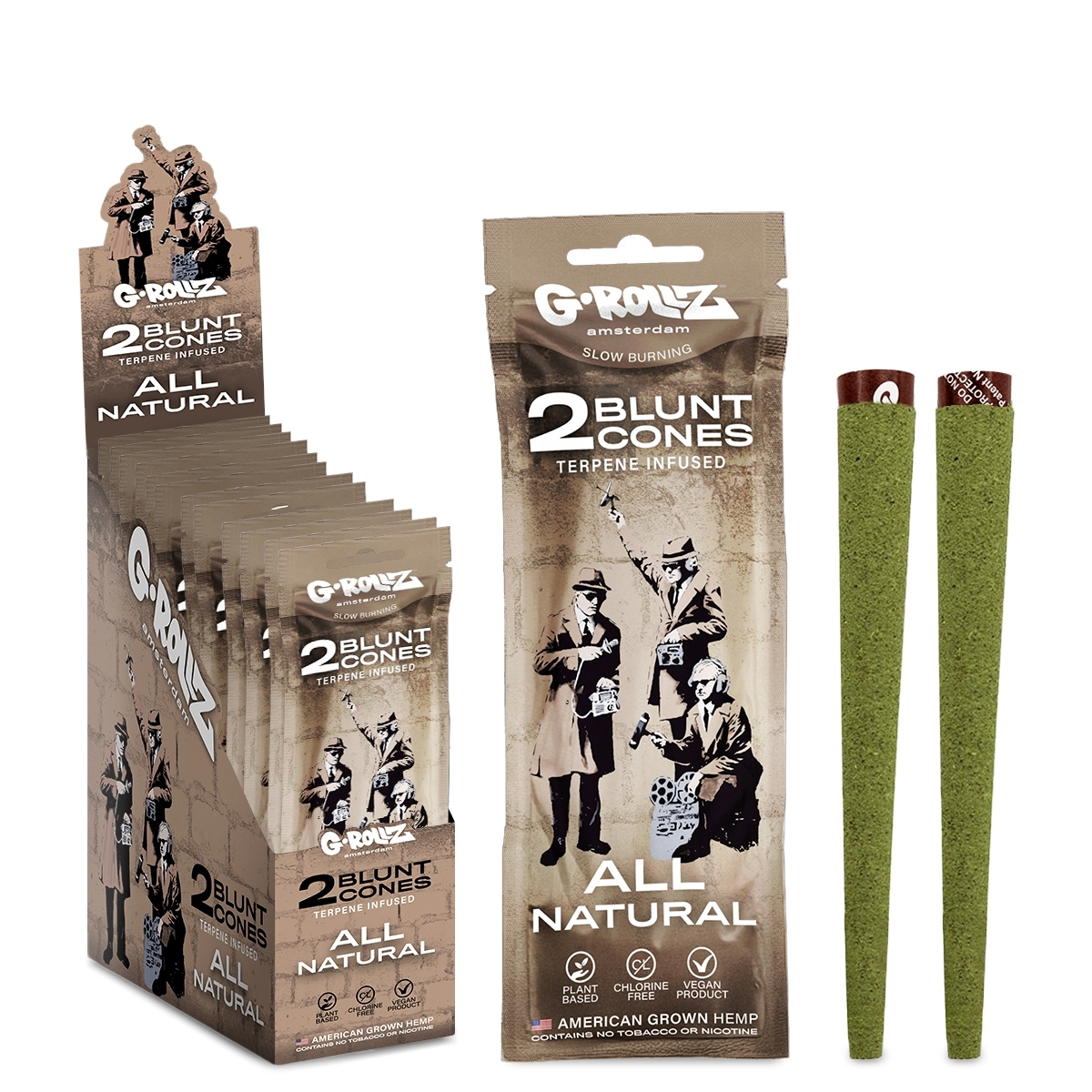 G-Rollz - Banksy's Graffiti - All Natural - Terpene Infused Cones (Bag) - 12er Display