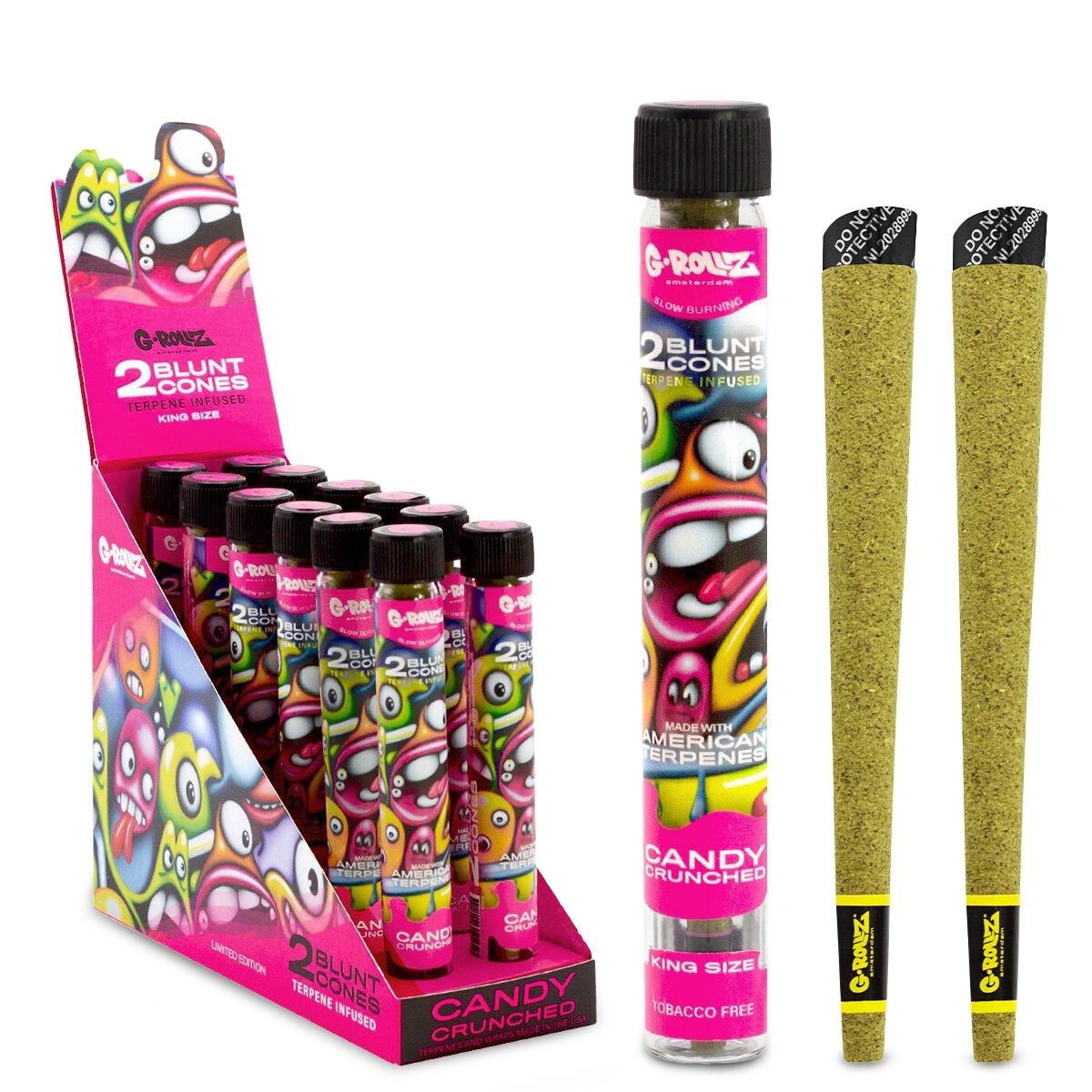 G-Rollz - Candy Crunched - Terpene Infused Cones - 12er Display