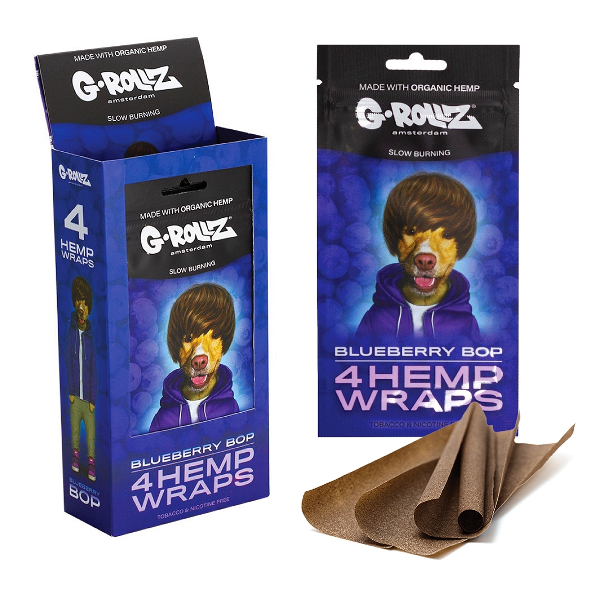 G-Rollz - Blueberry Pop - Hemp Wraps - 15er Display