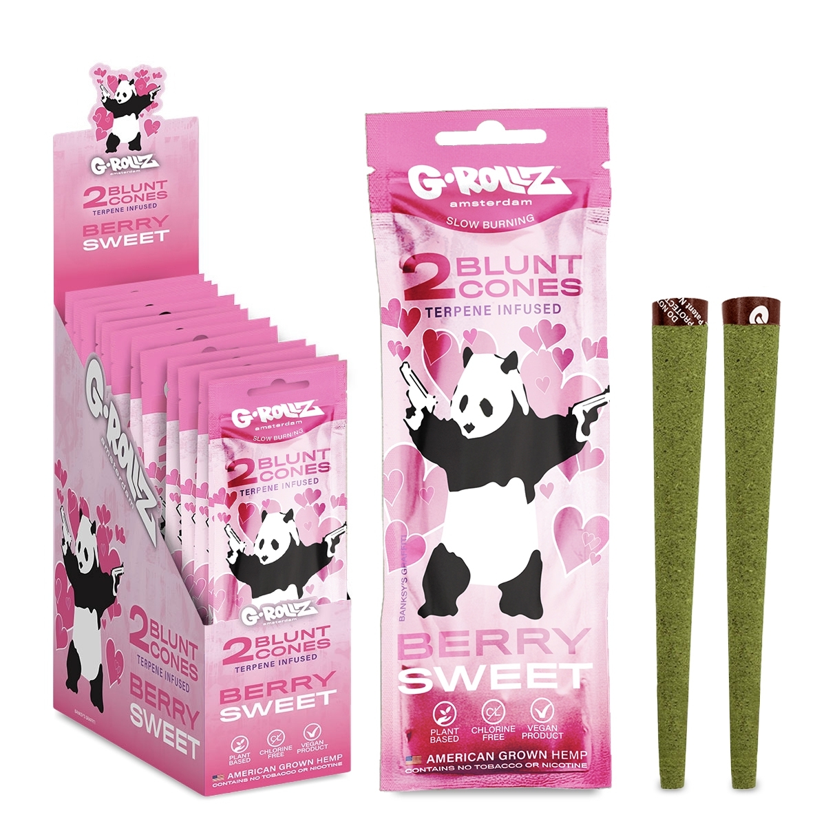 G-Rollz - Banksy's Graffiti - Berry Sweet - Terpene Infused Cones (Bag) - 12er Display