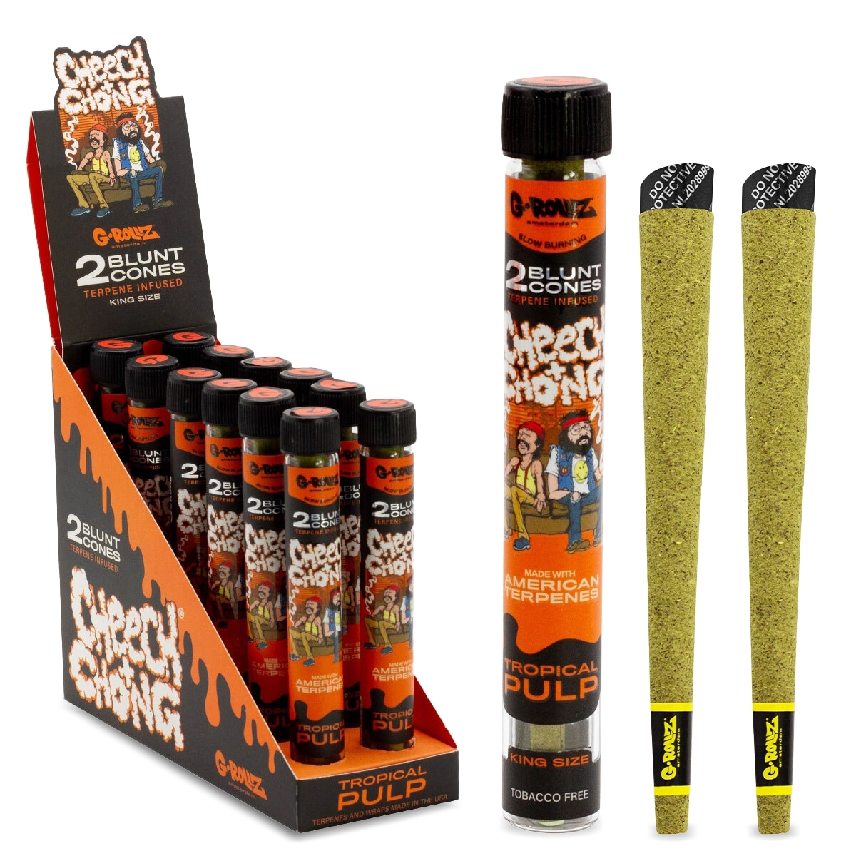G-Rollz - Cheech & Chong(TM)- Tropical Pulp - Terpene Infused Cones - 12er Display