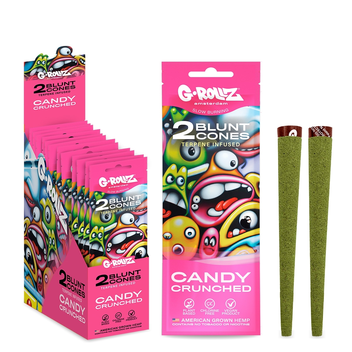 G-Rollz - Candy Crunched - Terpene Infused Cones (Bag) - 12er Display